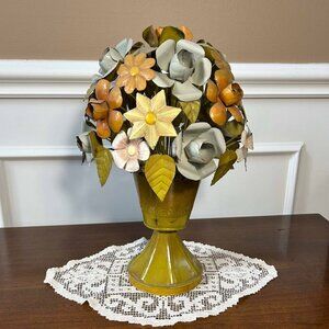 MCM Mexican tin flower vase